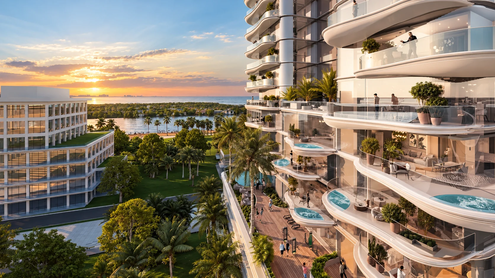 AI-enhanced developer rendering of Dubai Islands — Beach Walk III, Dubai Islands