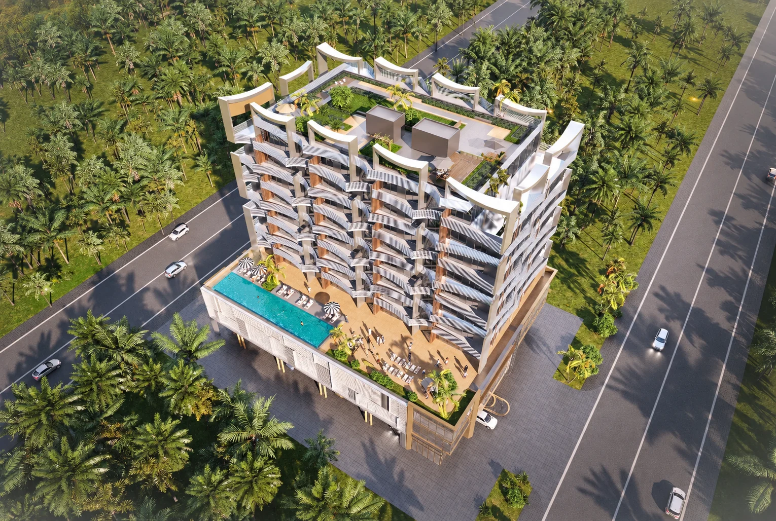 AI-enhanced developer rendering of Dubai Islands — Stamn Nautis Residences, Dubai Islands